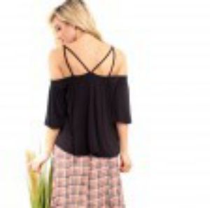 NWOT - Cute Black Crisscross Top